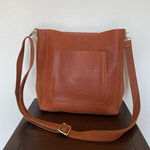 Genuine leather tote bag